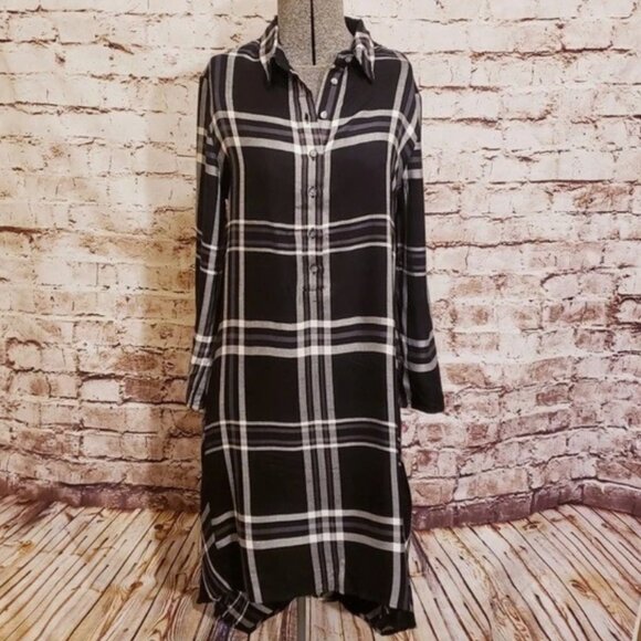 Women's Max Studio Plaid Shirt-Dress - Picture 3 of 7